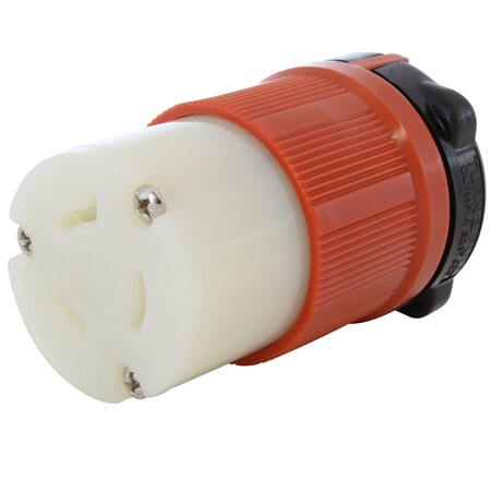 Ac Works Locking Connector, L7-20R, 20 A, 277V AC, Single Phase, Orange ASL720R